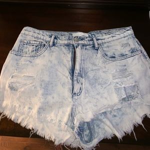 Garage brand denim shorts in light wash